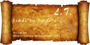 Lukáts Teréz névjegykártya